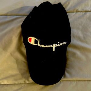 Champion baseball cap! Never worn, black with a suede-like texture to it